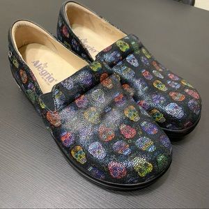 Alegria Keli Blue Sugar Skull Professional Slip Resistant Shoes Size 41 Size 11
